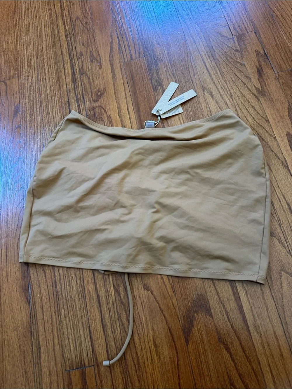 NWT SKIMS Ruched Front Drawstring Mini Swim Skirt